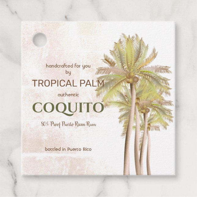 Coquito Coconut Tropical Palm Geschenkanhänger (Vorderseite)