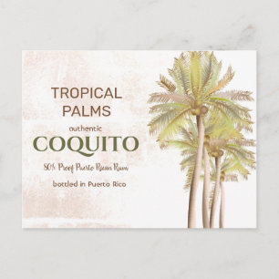 Coquito Coconut Tropical Palm Postkarte