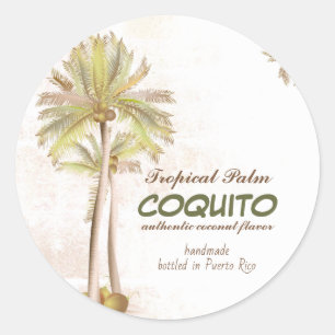 Coquito Coconut Tropical Palm Runder Aufkleber