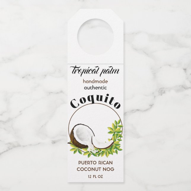 Coquito Coconut Tropisches Obst Flaschenanhänger (Vorderseite)