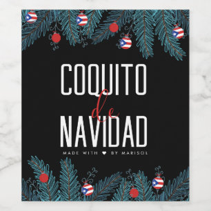 Coquito De Navidad Weinetikett