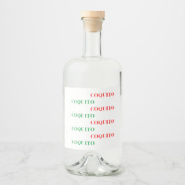 Coquito Grün und Rot Alkoholflaschenetikett