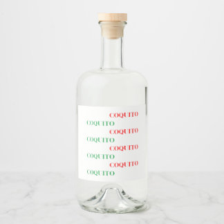 Coquito Grün und Rot Alkoholflaschenetikett