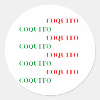 Coquito Grün und Rot Runder Aufkleber