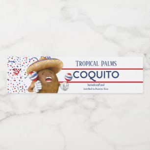 Coquito-Kokos-Maracas Wasserflaschenetikett