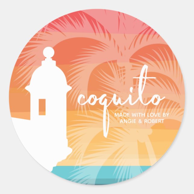 Coquito Palm Tree Sticker (Vorderseite)