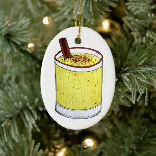 Coquito Puerto Rican Eggnog Drink Frohe Weihnachte Keramik Ornament