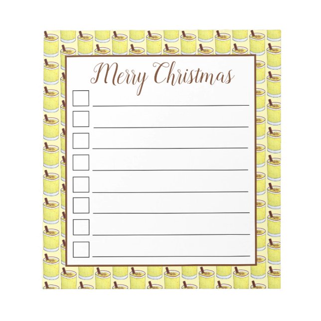 Coquito Puerto Rican Eggnog Drink Frohe Weihnachte Notizblock (Vorderseite)