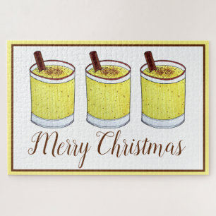 Coquito Puerto Rican Eggnog Drink Frohe Weihnachte Puzzle