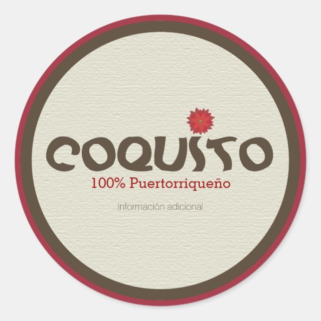 Coquito Puertorriqueno: Coquito aus Puerto Rico Runder Aufkleber (Vorderseite)