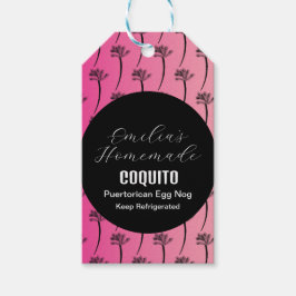 Coquito Recipe Drink Kokosnuss Eier Nog Palm Pink Geschenkanhänger
