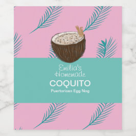 Coquito Recipe Drink Palmenblätterpilz Kokospalmen Weinetikett