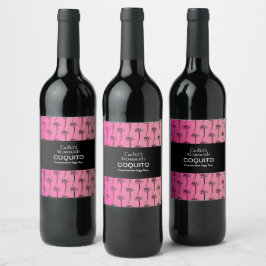 Coquito Rezept Drink Palmen Bäume Eier rosa Weinetikett