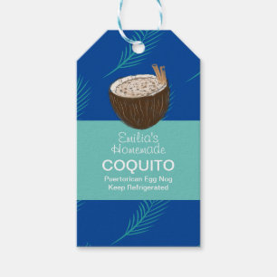 Coquito-Rezept Trinken Palmblatt-Kokos-Eierpunsch Geschenkanhänger