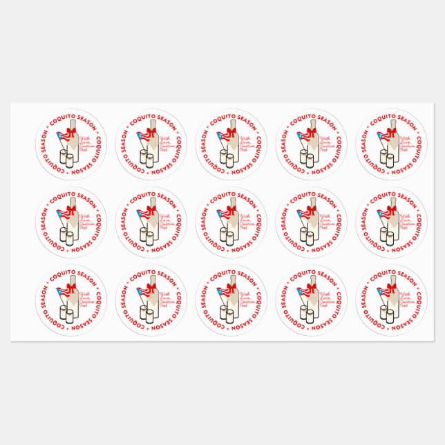 Coquito Season Bottle Label Personalize Text Etiketten (Blatt)