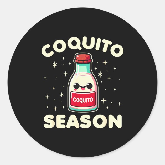 Coquito Season - Puerto Rican Coquito Christmas  Runder Aufkleber (Vorderseite)