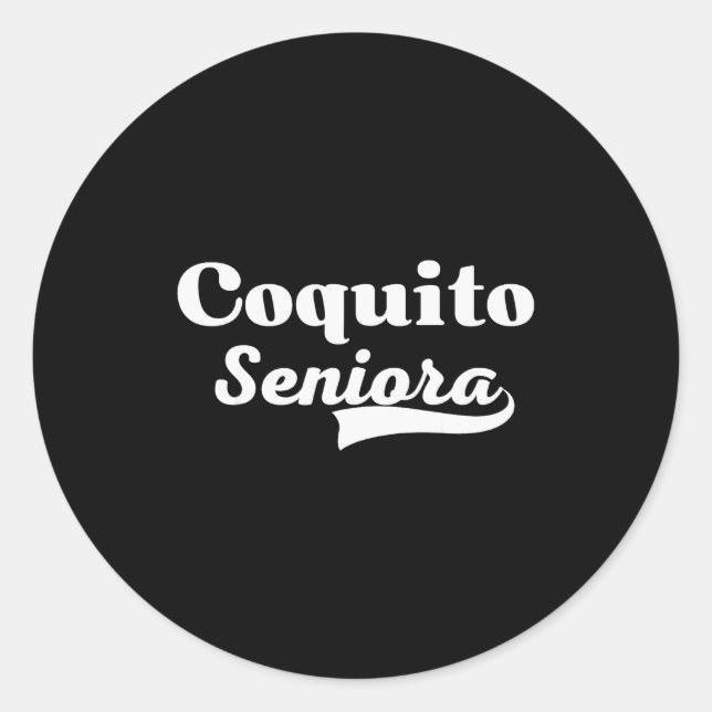 Coquito Seniora Latino Christmas Puerto Rican Drin Runder Aufkleber (Vorderseite)