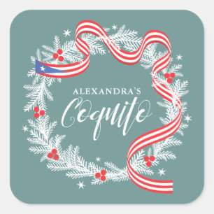 Coquito Weihnachtskrautsticker Quadratischer Aufkleber