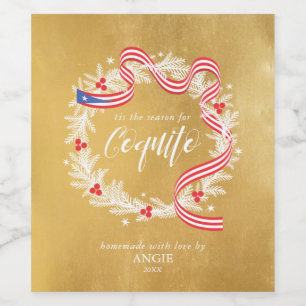 Coquito Weihnachtsmann Weinkarte Weinetikett