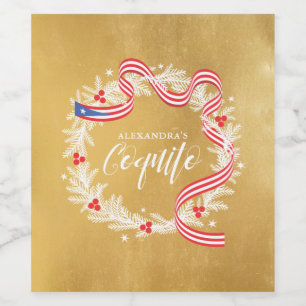 Coquito Weihnachtsmann Weinkarte Weinetikett