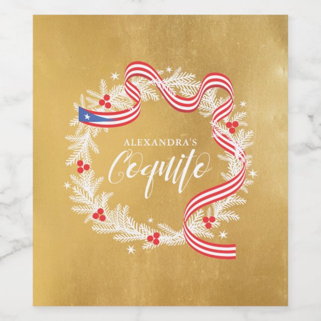 Coquito Weihnachtsmann Weinkarte Weinetikett (Einzelnes Label)