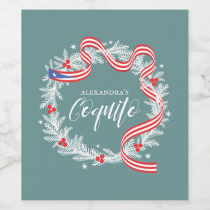 Coquito Weihnachtsmann Weinkarte Weinetikett