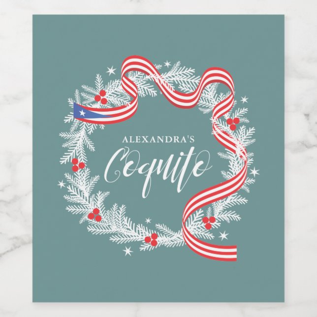 Coquito Weihnachtsmann Weinkarte Weinetikett (Einzelnes Label)