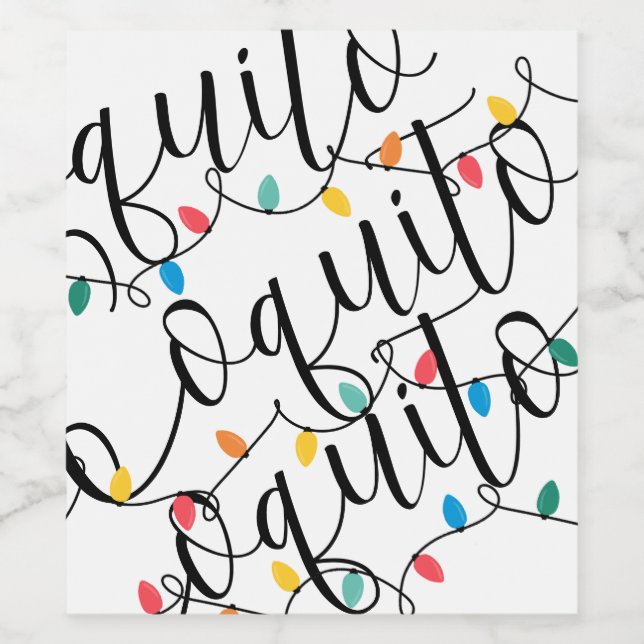 Coquito Weihnachtsnachtsnacht-und Getränke-Label S Weinetikett (Einzelnes Label)