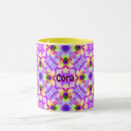 CORA ~ Blumenmuster für Ostern ~ Personalisiert Tasse