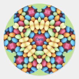 CORA ~ EASTER EIER MULTICOLORED ~ RUNDER AUFKLEBER