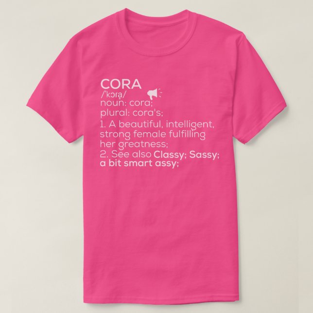Cora Name Cora Definition Cora Weibliche Bezeichnu T-Shirt (Design vorne)