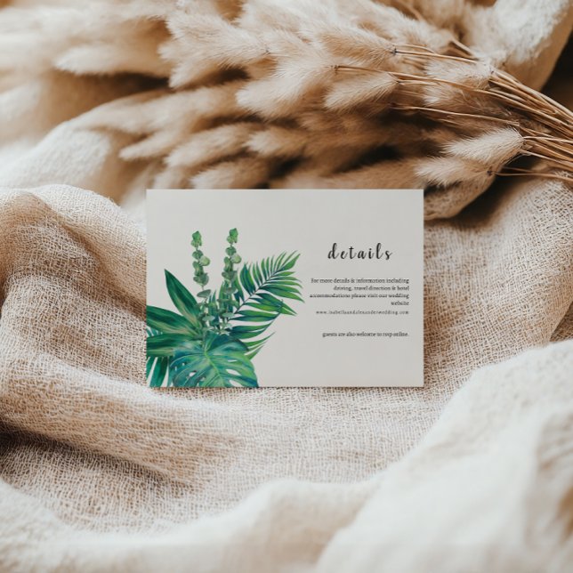 CORA Tropical Beach Palm Leaf Save the Date  Einladung (Von Creator hochgeladen)