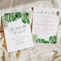 CORA Tropical Watercolor Palm Leaf Bachelorette
