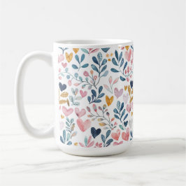 Corações em aquarela kaffeetasse