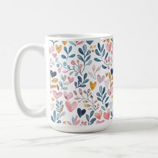 Corações em aquarela kaffeetasse (Links)