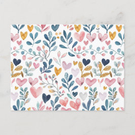 Corações em Aquarela Postkarte