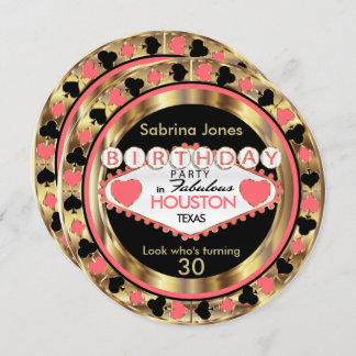 Coral 00. Geburtstagsparty - DIY City & Staat Einladung