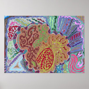 "Coral" 28x20 Abstrakte Kunst Poster
