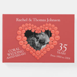 Coral 35. Hochzeitstag Foto Herz Gästebuch