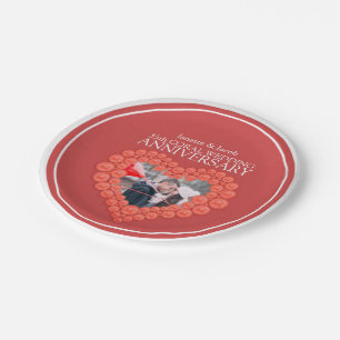 Coral 35. Jubiläum Foto Herzpapier Platte Pappteller