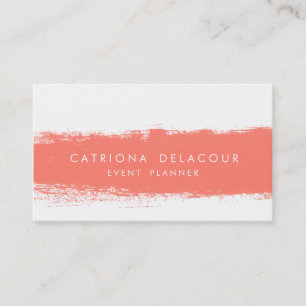 Coral Abstrakt Watercolor Splash Business Card Visitenkarte