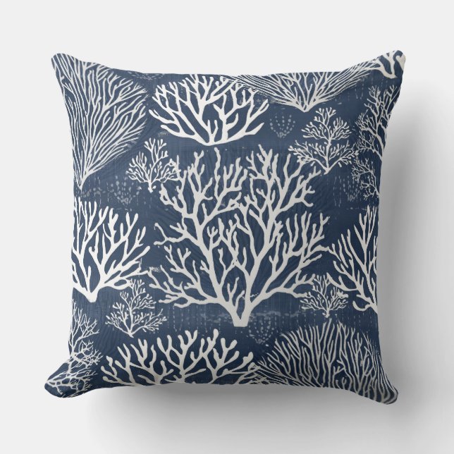 Coral Accent Pillow | Kissen mit Kastenwirbel (Vorderseite)