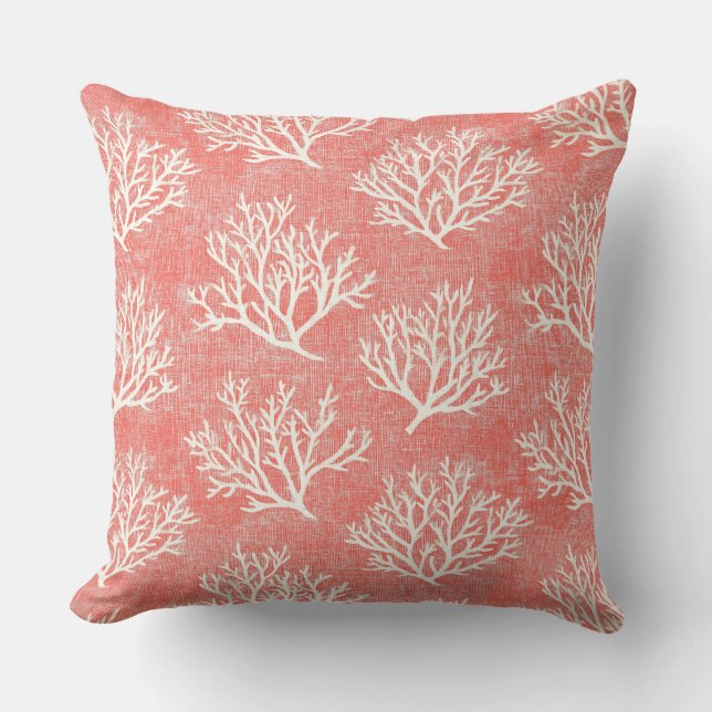 Coral Accent Pillow | Kissen mit Kastenwirbel (Vorderseite)