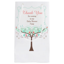 Coral and Mint Floral Bird Baby Dusche Vielen Dank