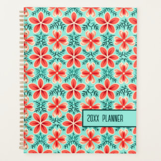 Coral and Mint Floral  Planer