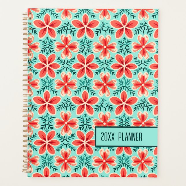 Coral and Mint Floral  Planer (Vorderseite)