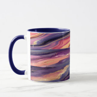 coral and violet pattern tasse