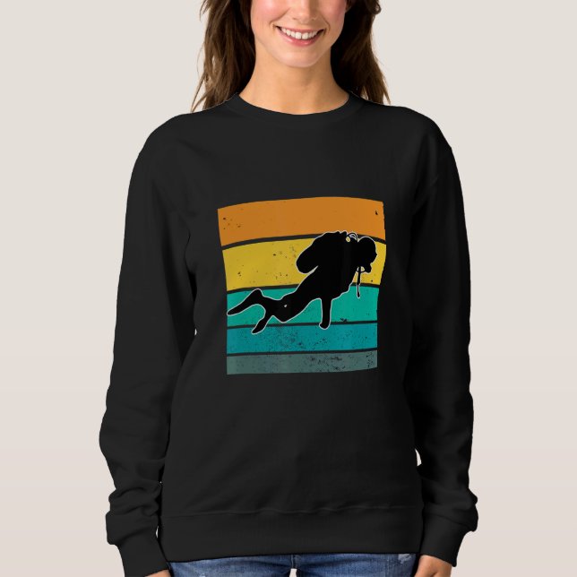 Coral Apnea Diver Hobby Retro Diving Sport Sweatshirt (Vorderseite)