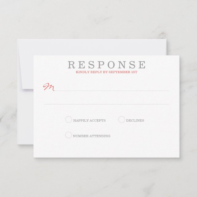 Coral Beach Wedding UAWG RSVP Karte (Vorderseite)