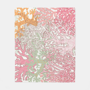Coral Beauty: Underwater Pattern Wonderland. Fleecedecke